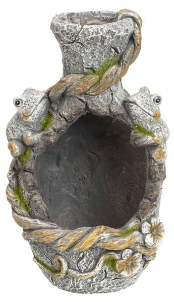 Pflanztopf Froschzauber Grau - Kunststoff - 21 x 37 x 22 cm