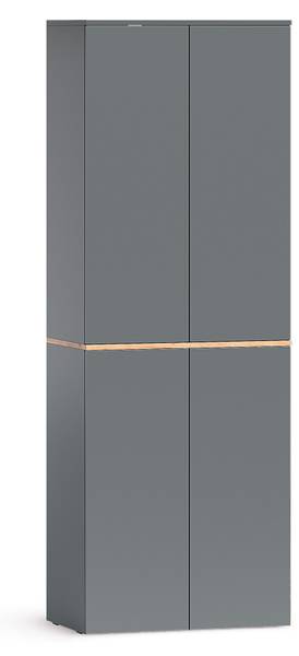 Mehrzweckschrank Viktor 62173 Braun - Grau - Holzwerkstoff - 68 x 189 x 41 cm
