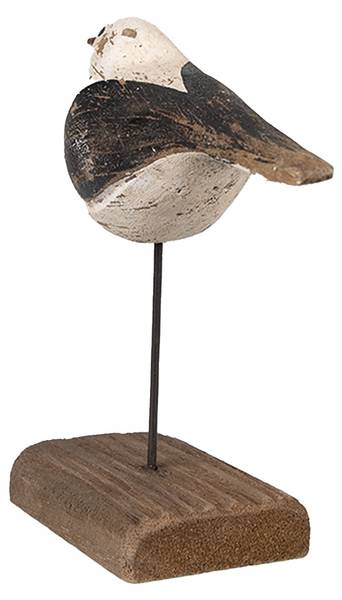 Decoratie Beeld Vogel Deco&Westley wit - plaatmateriaal op houtbasis - 5 x 13 x 12 cm