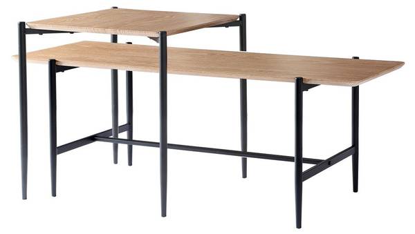 Couchtische JESSIE 2er Set Braun - Holzwerkstoff - 40 x 38 x 100 cm