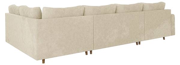 Wohnlandschaft und Hocker Sindre Beige - Ecke davorstehend links