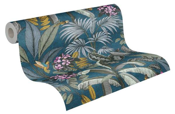 Vliestapete 387383-GU Blau - Kunststoff - 53 x 1 x 1005 cm