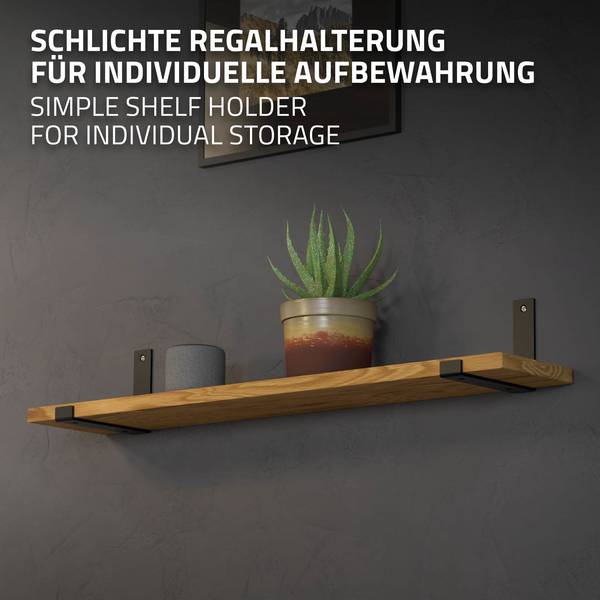 Regalhalter ARAD 4er-Set Schwarz - Stahl - 4 x 15 x 21 cm