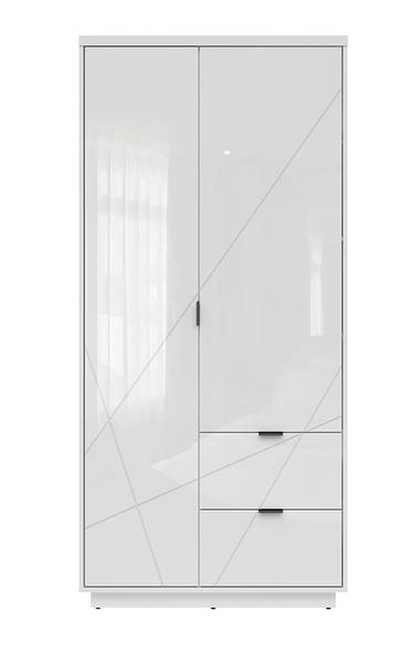 Drehtürenschrank Forn Weiß - Holzwerkstoff - 94 x 201 x 57 cm