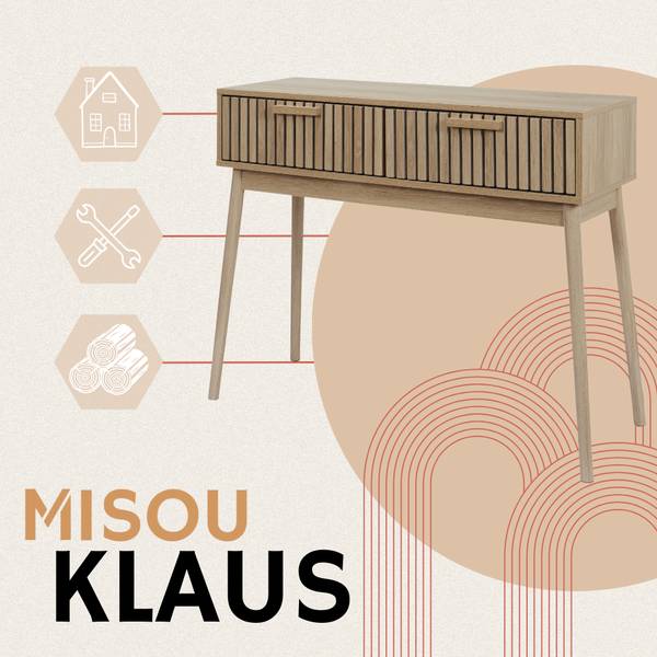 Beistelltisch mit Schubladen Klaus Braun - Holzwerkstoff - 35 x 80 x 100 cm