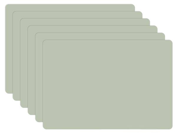 PLATZSETS Einfarbig 6er-Set Grün - Vinyl - 45 x 30 x 1 cm