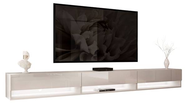 TV-meubel CALANTE beige - plaatmateriaal op houtbasis - 270 x 30 x 35 cm