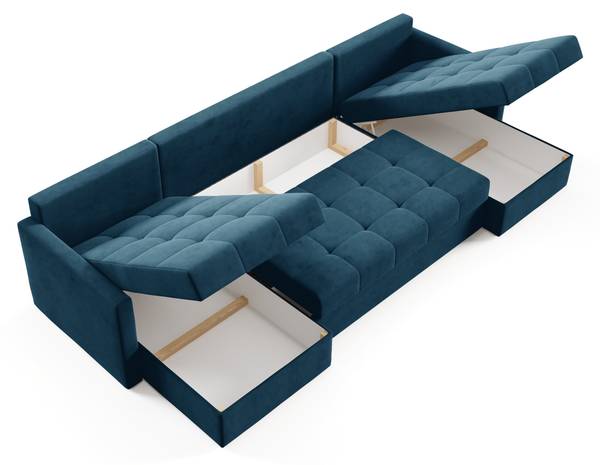 Ecksofa U OLIVIA DL+2P Blau