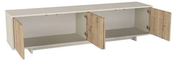TV-Board ZEFYNA Beige - Braun - Holz teilmassiv - 180 x 46 x 40 cm
