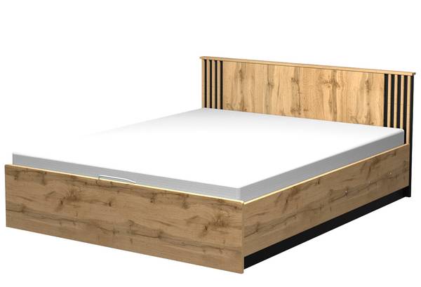 Doppelbett mit Bettkasten Salemir SE26 Schwarz - Braun - Holzwerkstoff - 167 x 83 x 208 cm