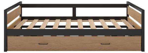 Bettrahmen BOSTON Beige - Metall - Holz teilmassiv - 210 x 62 x 133 cm