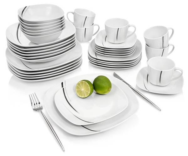 36-tlg. Kombiservice Bilgola Weiß - Porzellan - 35 x 29 x 43 cm