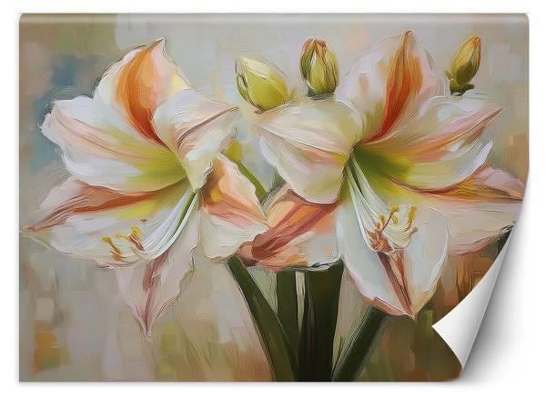 Fotobehang geschilderd op bloem 100 x 70 cm