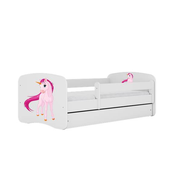 Kinderbett Einhorn Weiß - Holzwerkstoff - 80 x 61 x 144 cm
