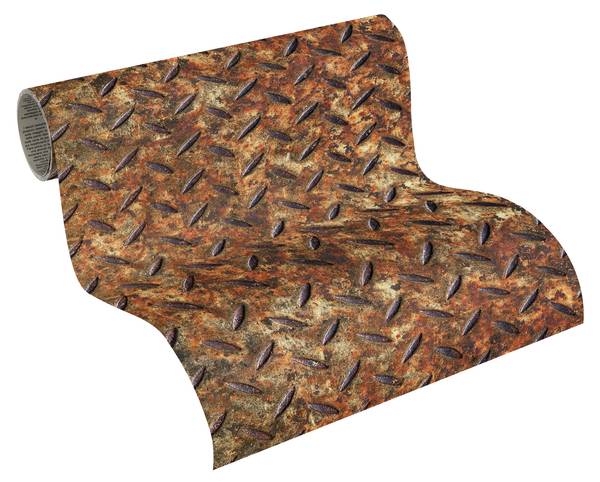 Selbstklebende Tapete Industrial Steel Schwarz - Braun - Mischgewebe - Vinyl - 35 x 250 x 1 cm