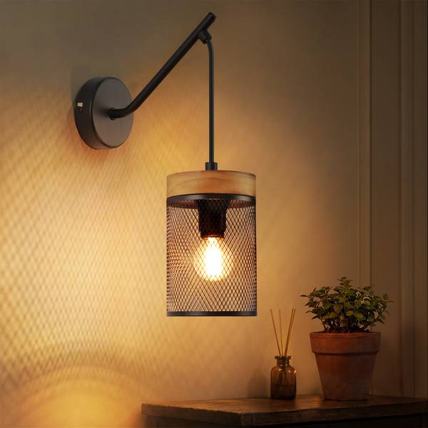 Wandlampe PPOS Schwarz - Eisen - 9 x 33 x 22 cm