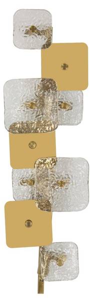 Wandleuchte Glassy Gold - Glas - 24 x 76 x 13 cm