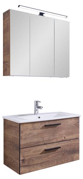 Badmöbel-Set MURCIA-66-1 2er-Set Braun - Holzwerkstoff - 75 x 200 x 45 cm