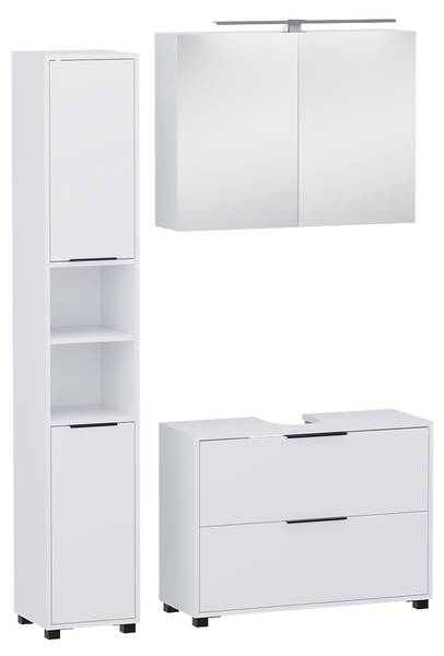 Meubles bain Alina 59653 lot de 3 Blanc - Acier - 80 x 60 x 30 cm