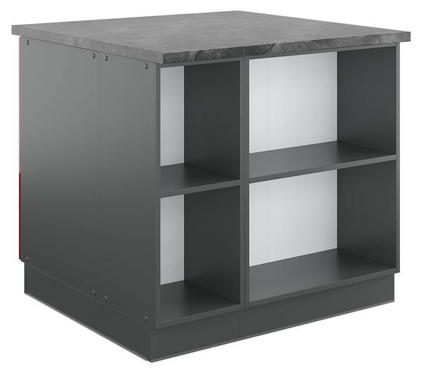 Îlot de cuisine Fame-Line 38713 Anthracite - Bordeaux brillant
