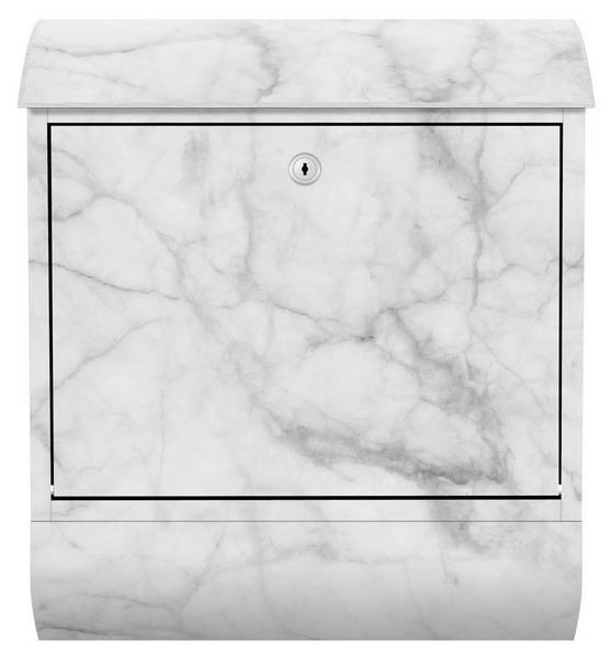 Briefkasten Bianco Carrara Weiß - Stahl - 39 x 46 x 13 cm