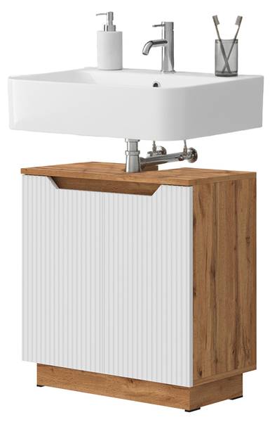 Waschbeckenunterschrank Lotta 58515 Eiche - Weiß