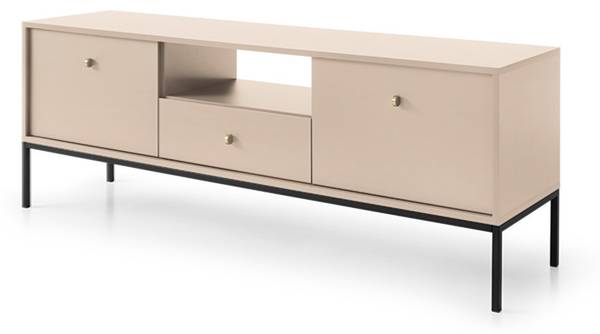 TV-Schrank MOLLY Beige Schwarzbeine Schwarz
