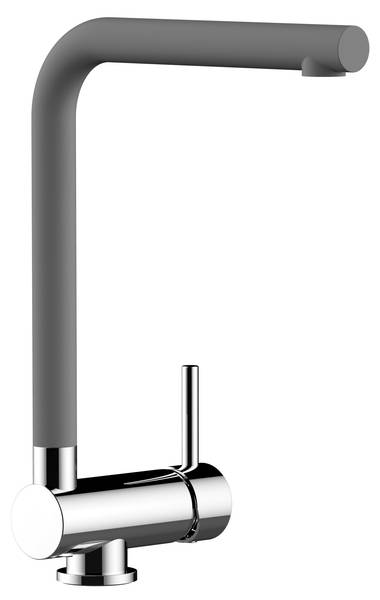 Vorfenster Küchen Hahn 6cm mit L-Auslauf Grau - Metall - 35 x 31 x 5 cm