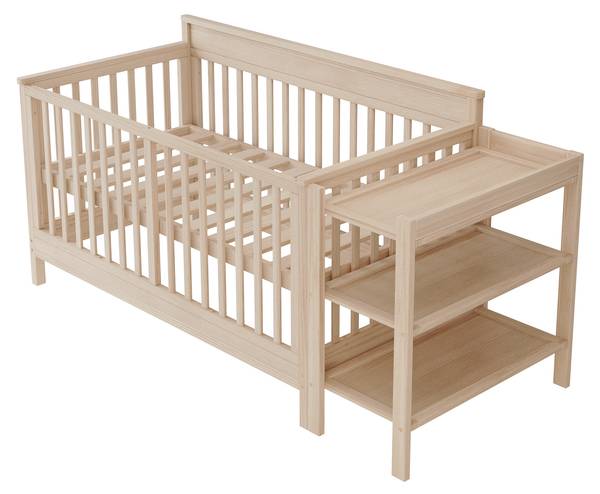 Babybett SafeNatur Ⅰ Braun - Kiefer - 75 x 90 x 185 cm
