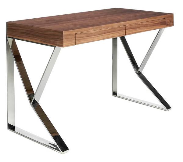 Bürotisch 3015 Braun - Walnuss - Stahl - 120 x 76 x 61 cm