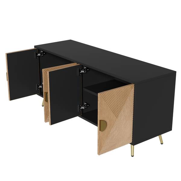 Sideboard mit 4 Türen O30104 Braun - Holzwerkstoff - 160 x 75 x 40 cm