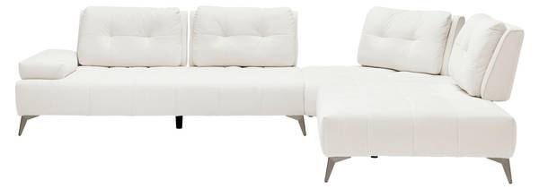 Ecksofa ESTELLA Weiß - Textil - Holz teilmassiv - 1 x 1 x 1 cm