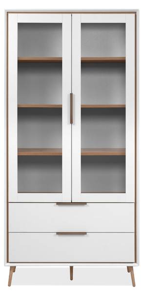 Buffet ARONA Marron - Blanc - Bois manufacturé - 38 x 185 x 90 cm
