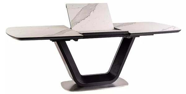 Esstisch Hernnes XL Gold - Marmor Weiß Dekor - Weiß