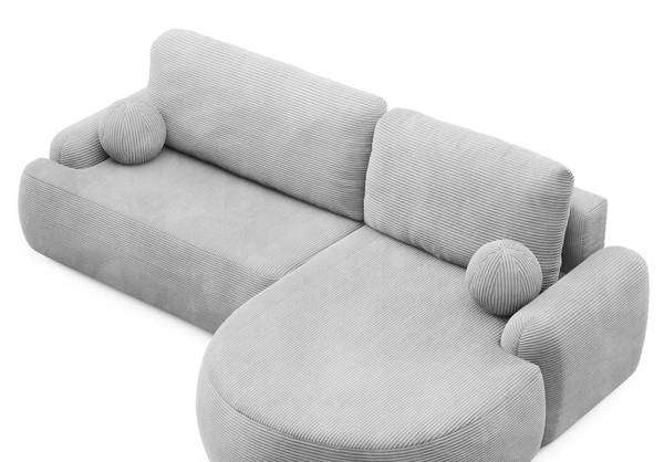 Ecksofa CLEO II mit Schlaffunktion Grau - Polyester - 264 x 89 x 172 cm
