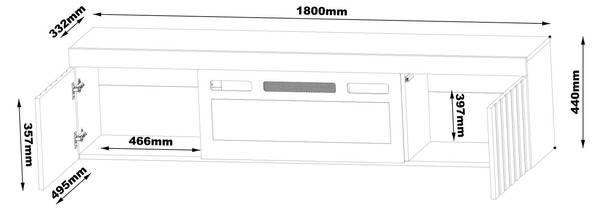 Planche basse TV KNOXVILLE RTV180 2D Blanc