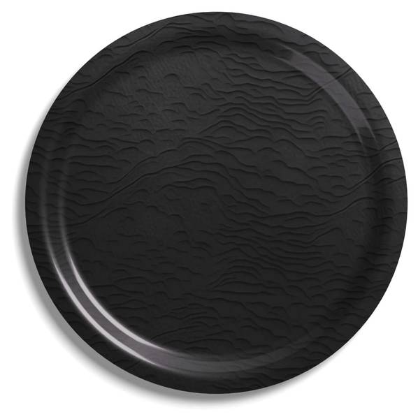 Design-Tablett Black Sea Grau - Birke - 39 x 2 x 39 cm