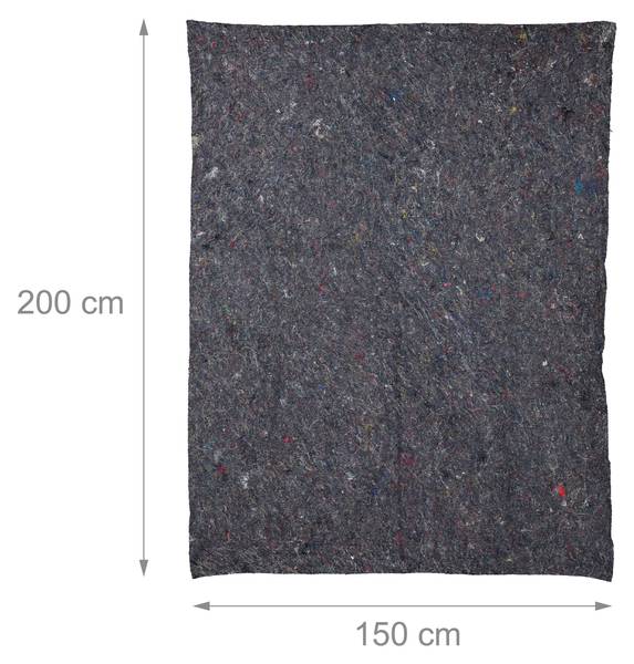 Umzugsdecken 150 x 200 cm im 4er Set Grau - Kunststoff - Textil - 200 x 1 x 150 cm