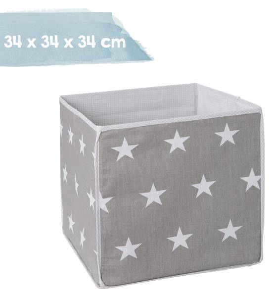 Opbergbox Stars donkergrijs