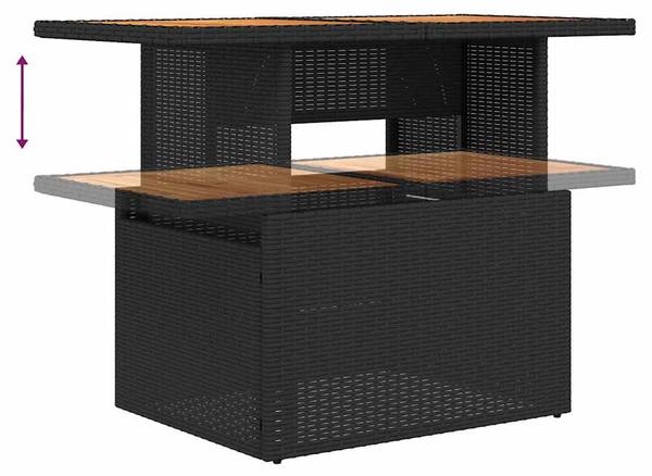 Garten-Lounge-Set 3037107-3 8-teilig Schwarz