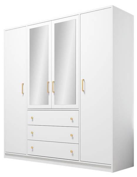 Kleiderschrank Retro Lux D4 Weiß