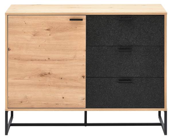 Sideboard FOSCA Schwarz - Braun - Metall - 100 x 76 x 40 cm