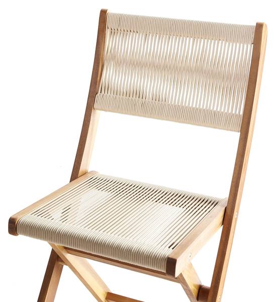 Set van 2 tuinstoelen PROSSEDI beige - bruin - bamboe - 42 x 84 x 50 cm