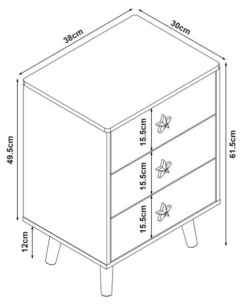 Commode pour enfants Sandnes Menthe - Blanc