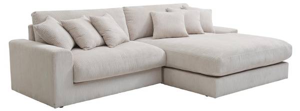 Sofa SIMUZA Beige - Textil - 166 x 84 x 266 cm