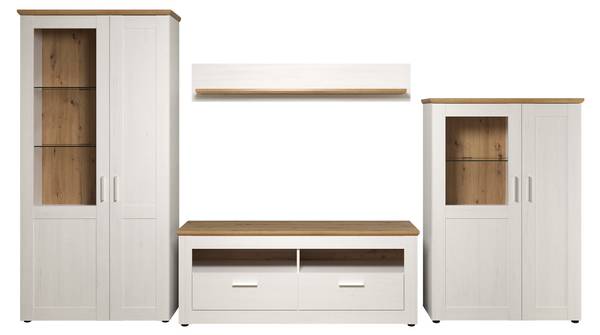 Meubelset Schaduw wit - plaatmateriaal op houtbasis - 368 x 194 x 45 cm