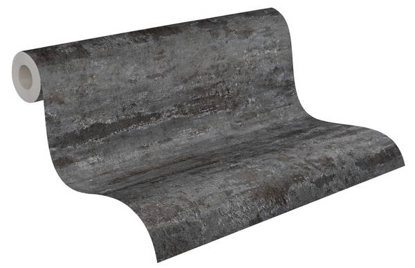 Vliestapete 4429 einfarbig Struktur Schwarz - Fleece - 53 x 1005 x 1 cm