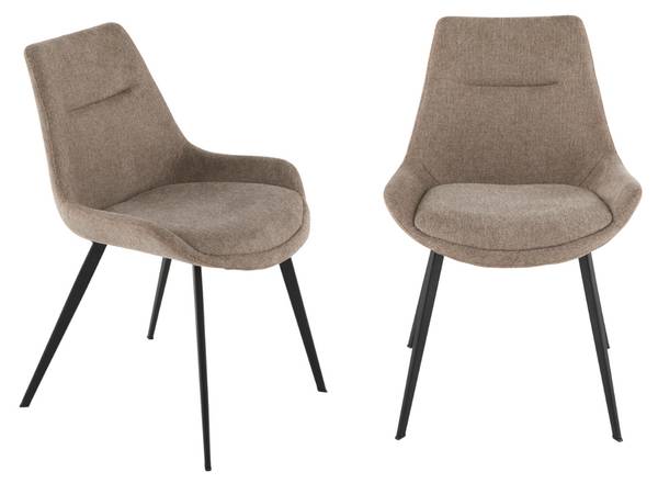 Stuhl COLOMBE 2er-Set Beige - Metall - 54 x 82 x 62 cm