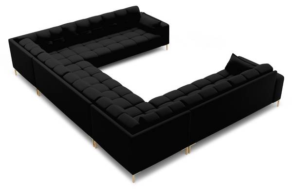 Canapé panoramique MAMAIA 9 places Noir