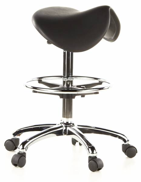 Sattelhocker TOP WORK 13 Schwarz - Flachgewebe - 62 x 85 x 62 cm